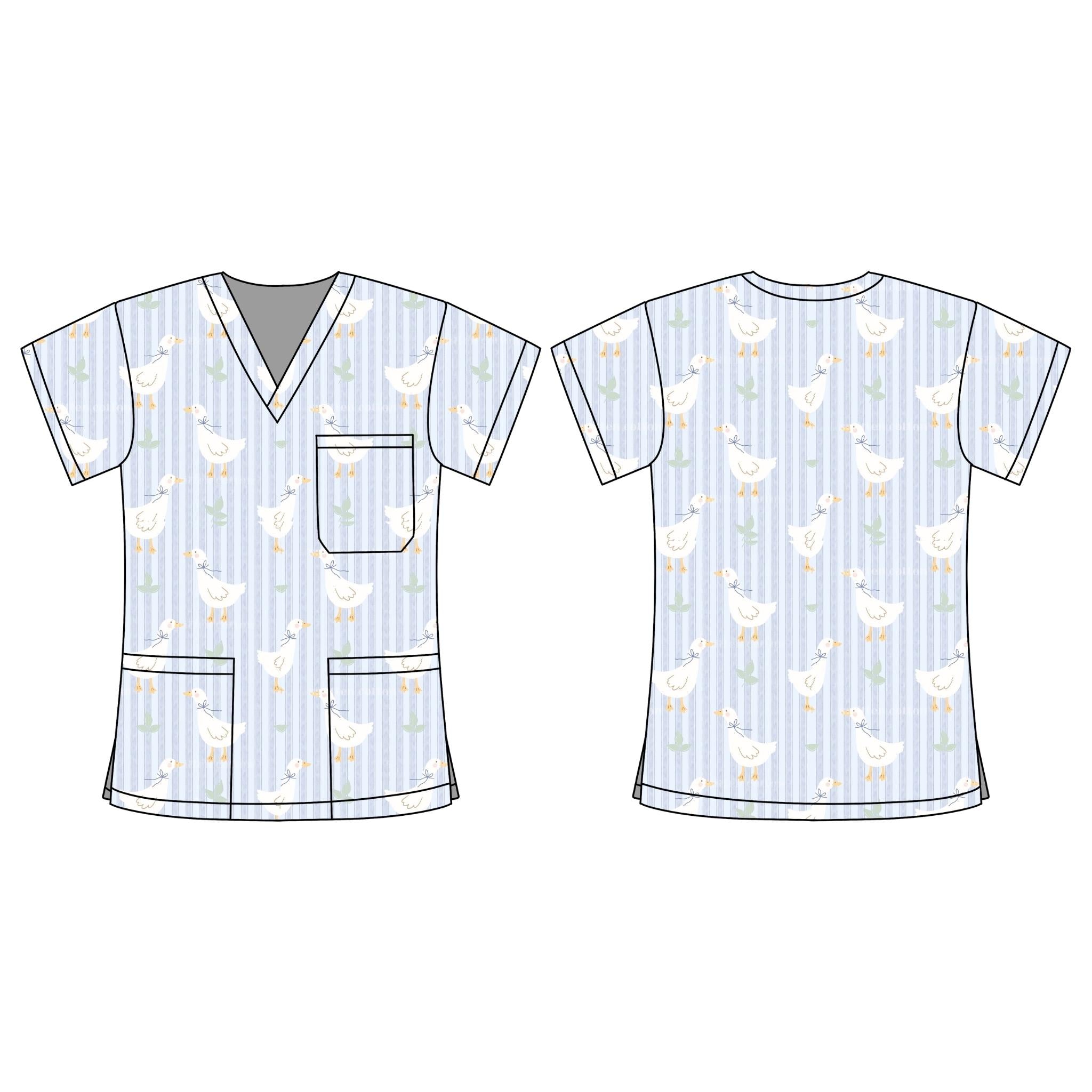 SWEET GOOSE SCRUB TOP