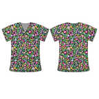 MIDNIGHT FLORALS SCRUB TOP