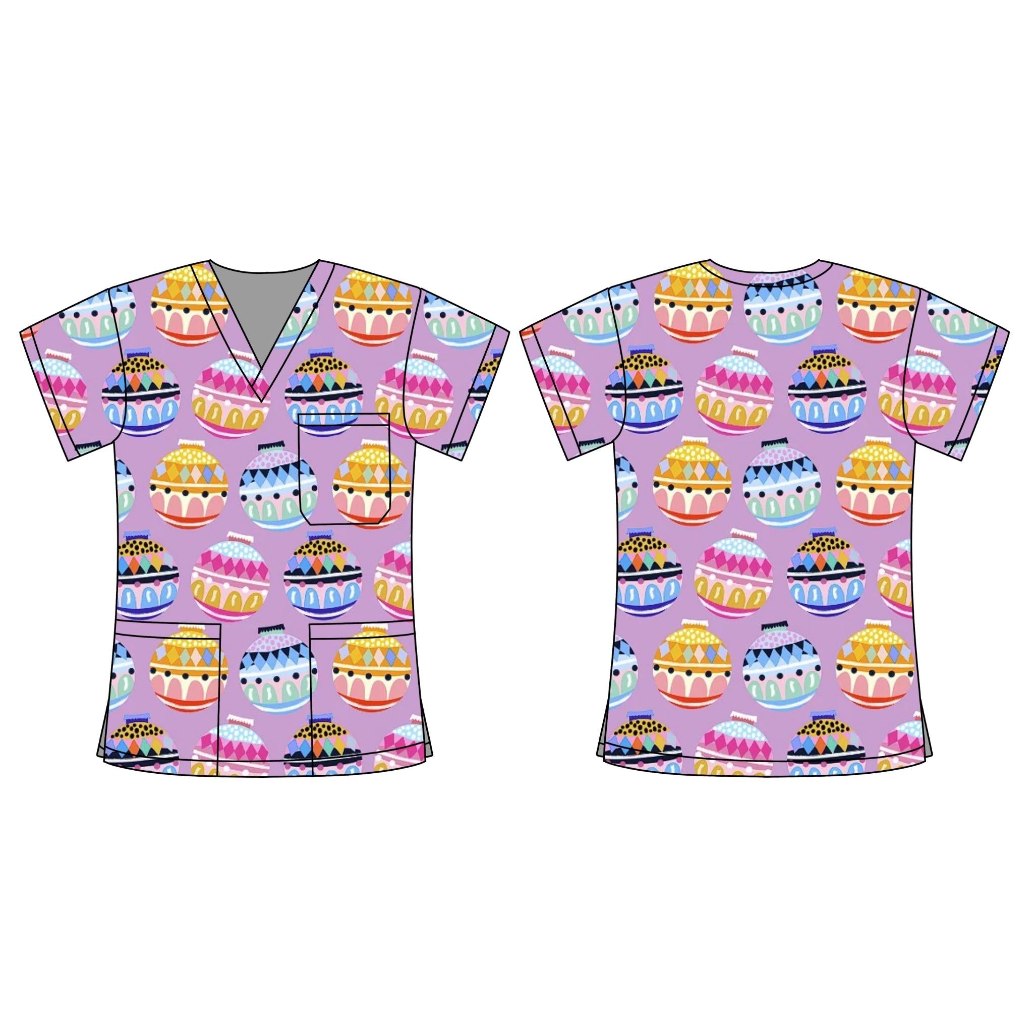 BAUBLE LILAC SCRUB TOP