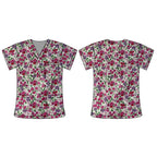 PINK FLORALS SCRUB TOP