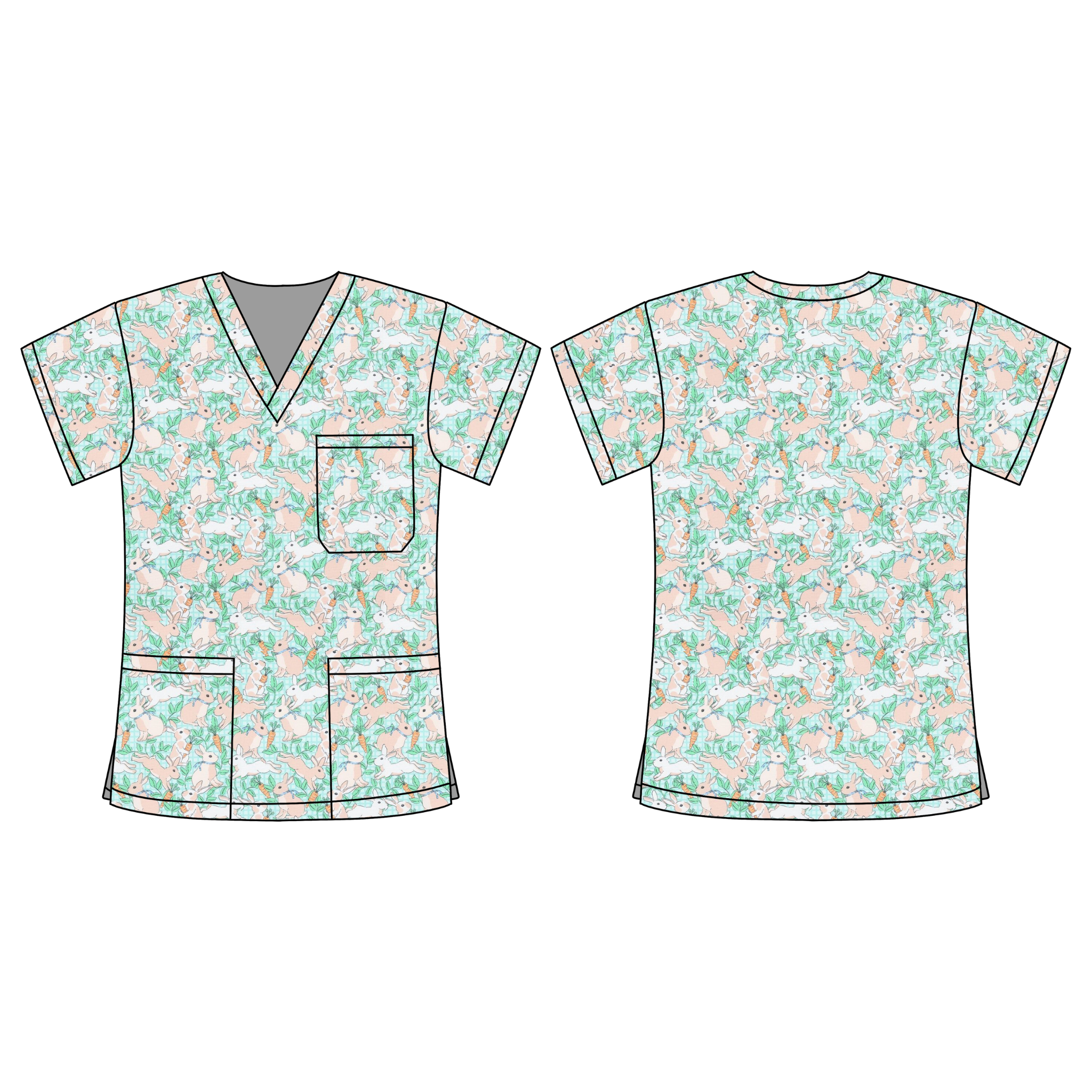 BUNNY SCRUB TOP