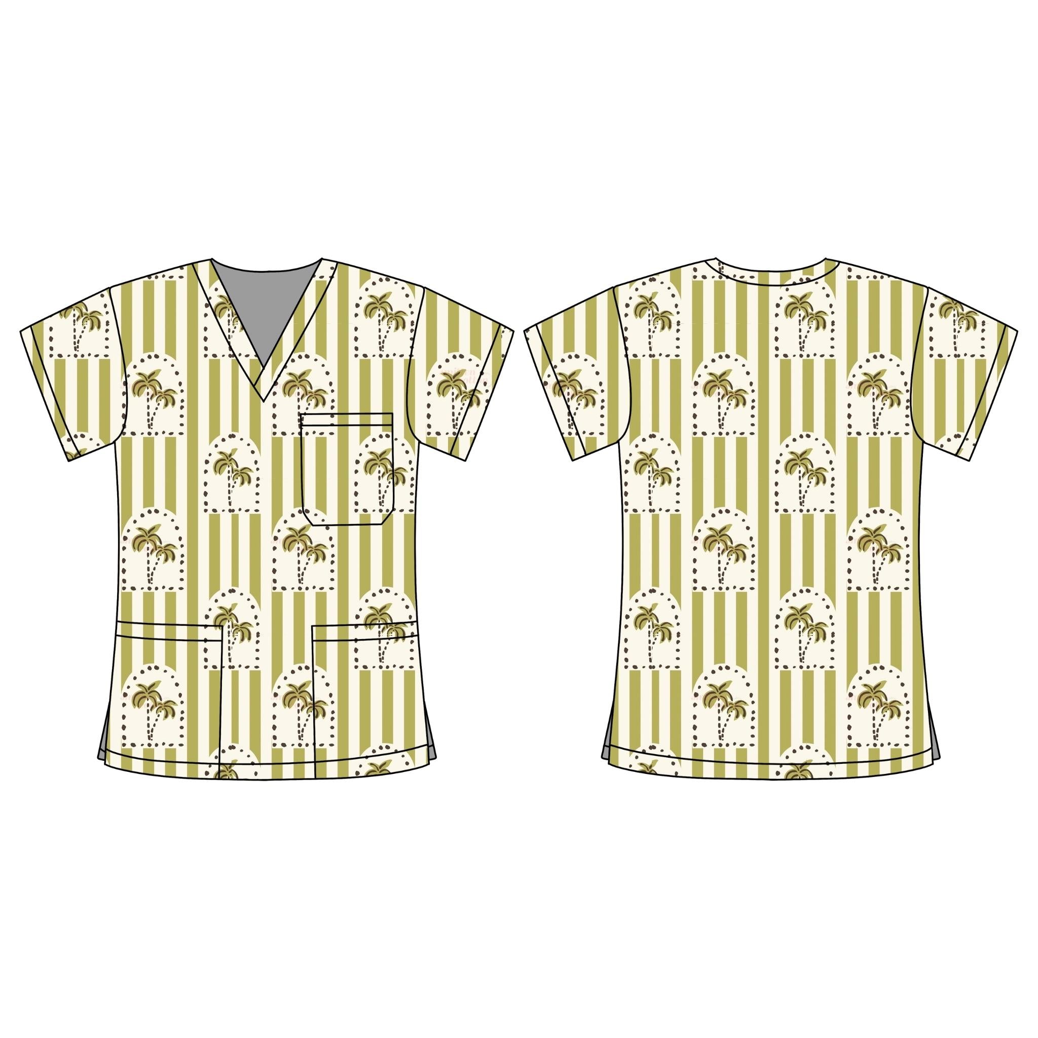 ANDERSON GREEN SCRUB TOP