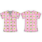 GINGHAM FRUIT SCRUB TOP