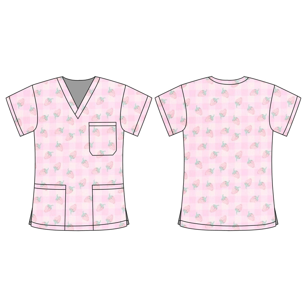 STRAWBERRY KISSES SCRUB TOP