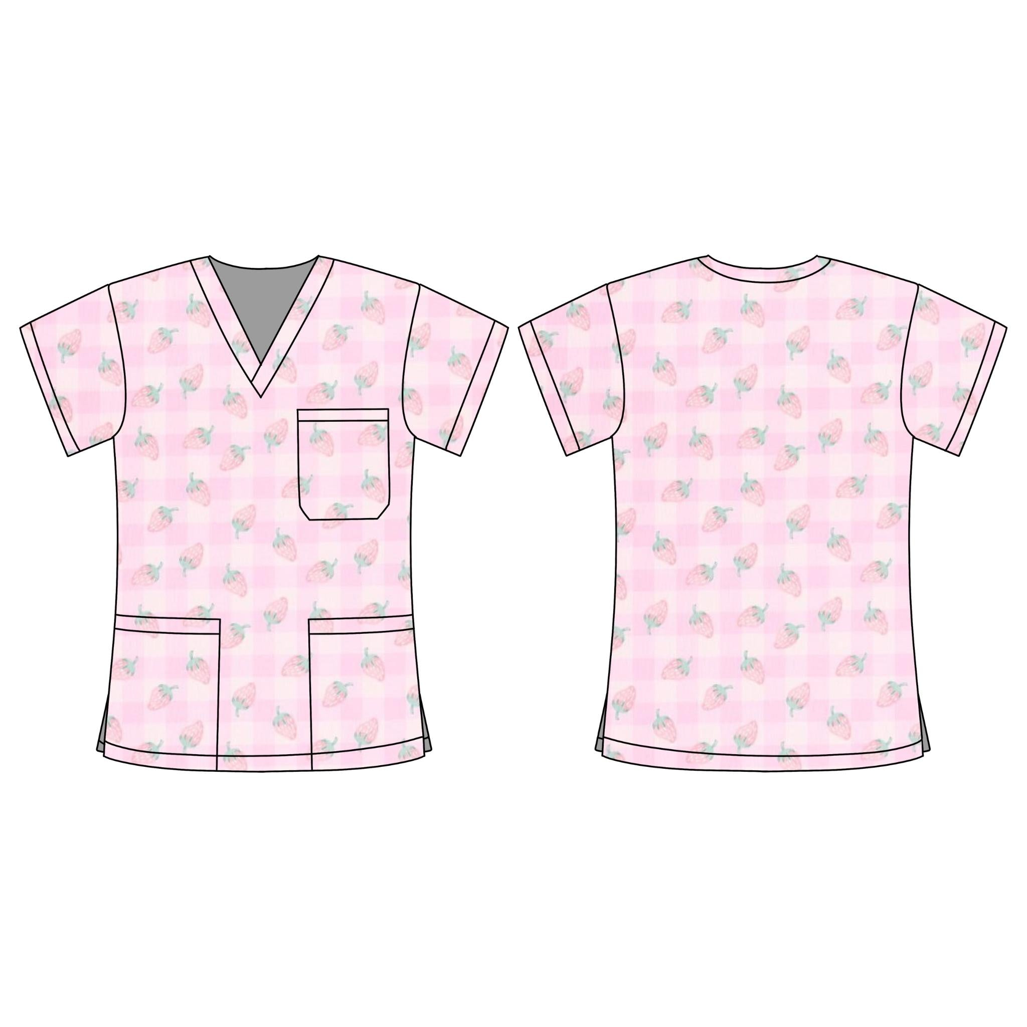 STRAWBERRY KISSES SCRUB TOP