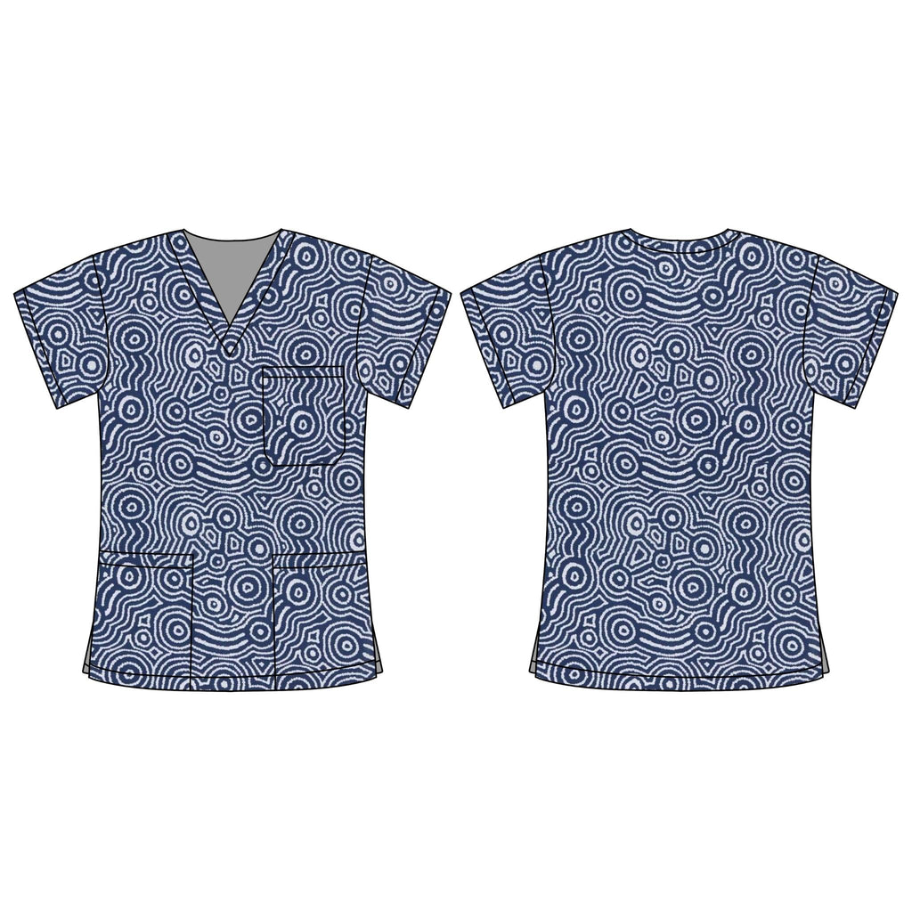WATER DREAMING SCRUB TOP