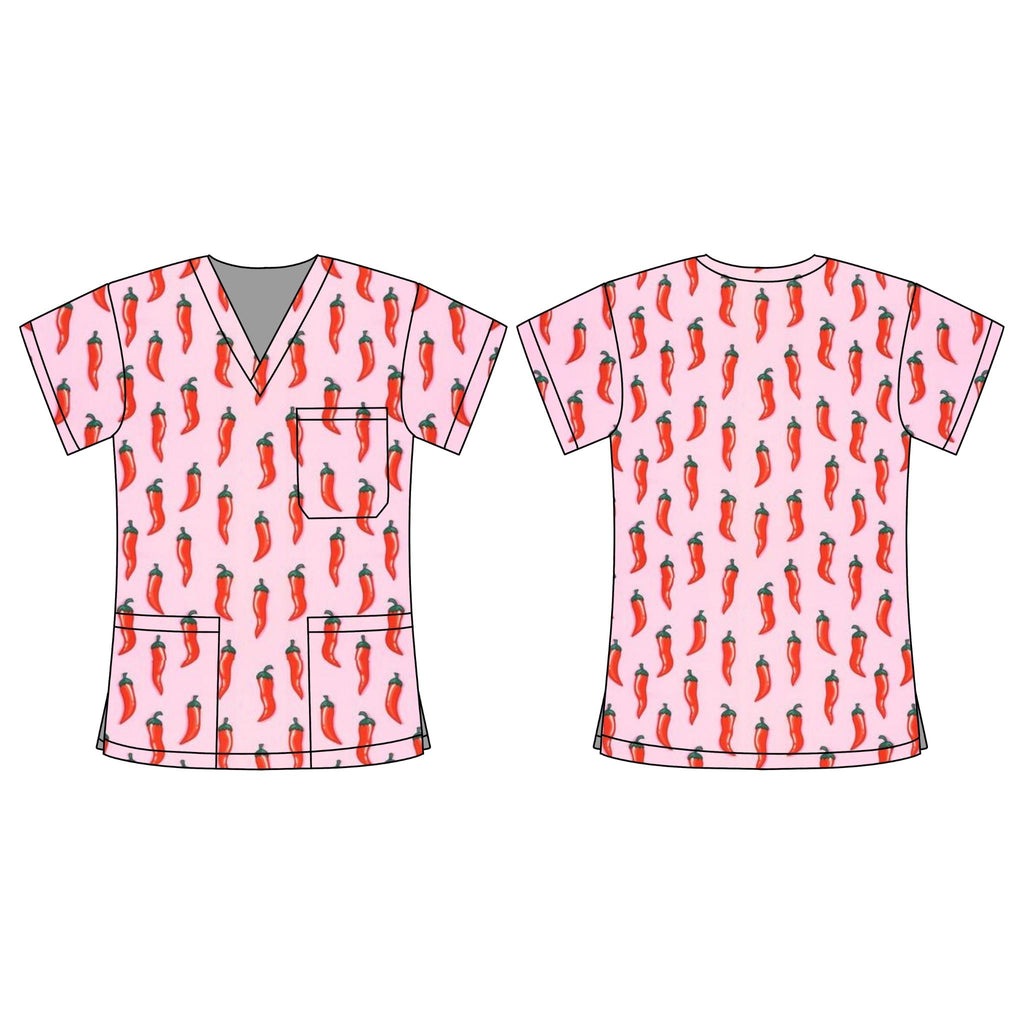 CHILLI SCRUB TOP