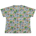 BEACHY BLUEY SCRUB TOP